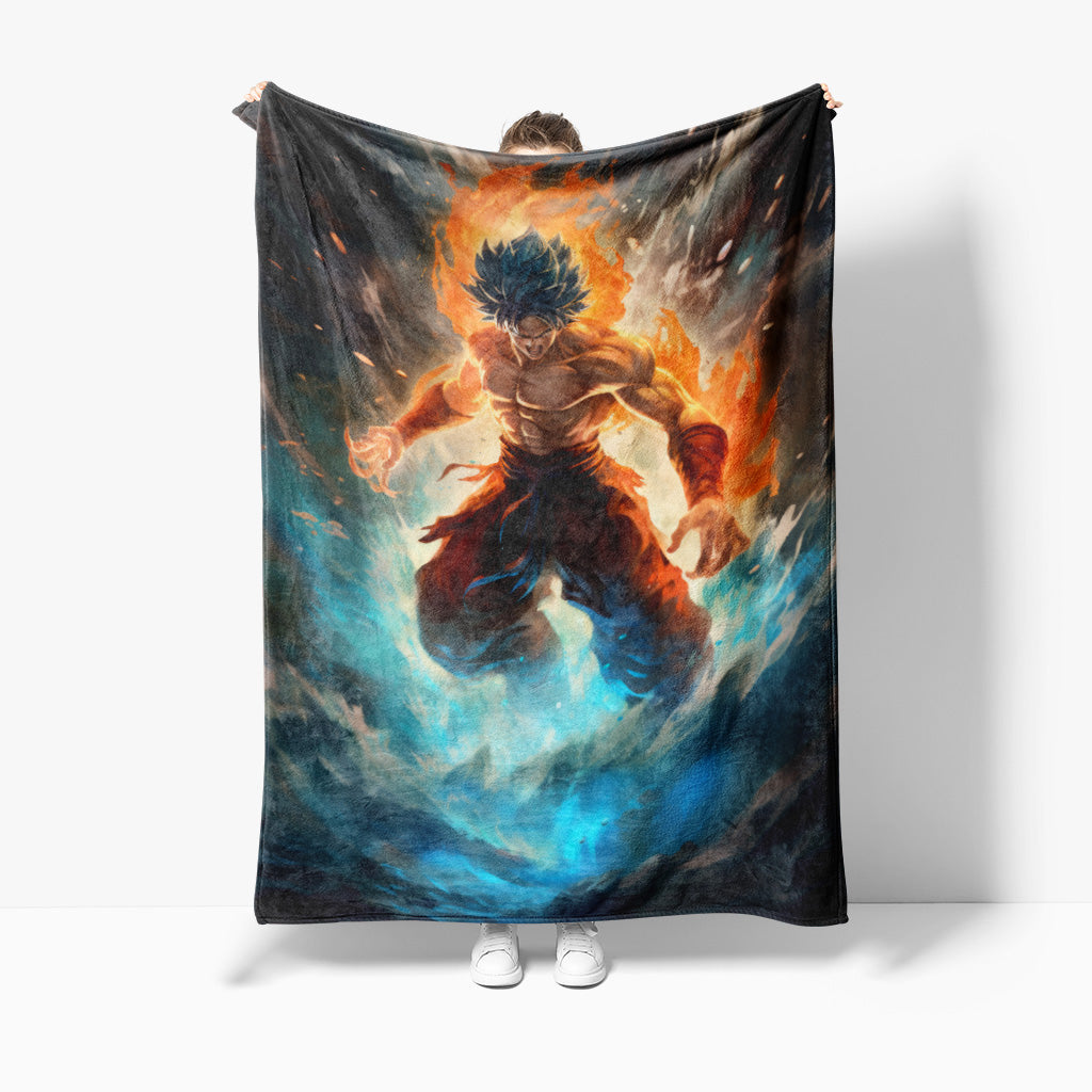 Couvertures Sherpa personnalisées Vegeta Power-Up