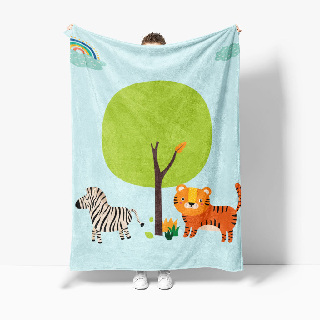 cartoon sherpa printed blanket