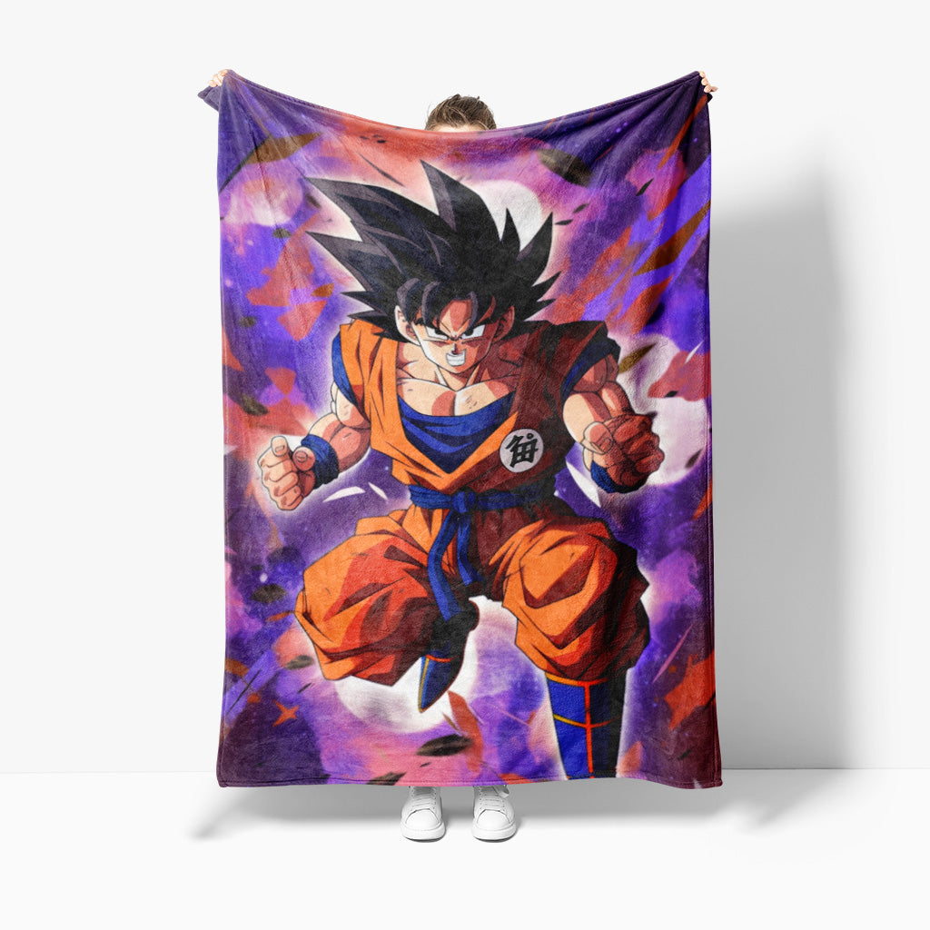 Couverture polaire Sherpa de haute qualité pour les fans de Goku.