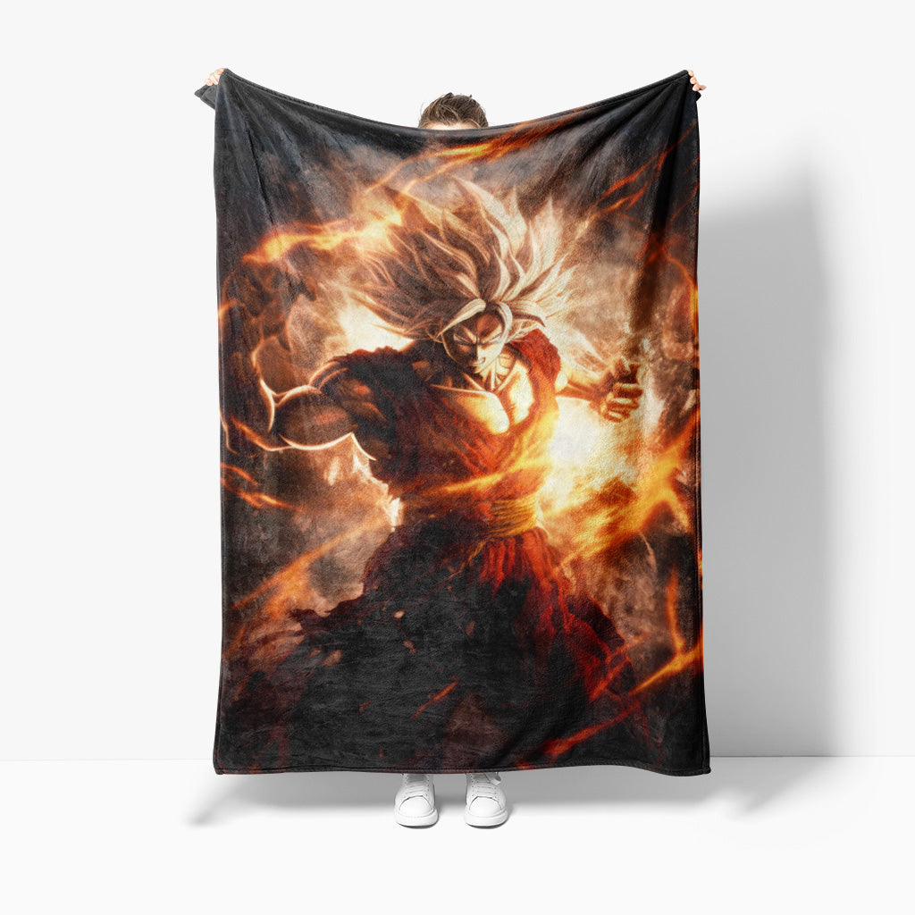 Couverture Sherpa noire Goku Super Saiyan