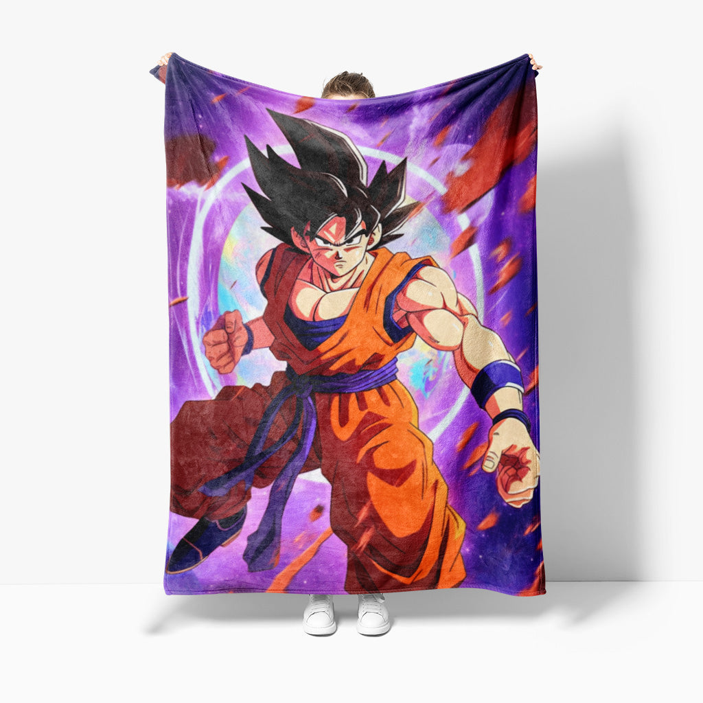 High Quality Sherpa Fleece Blanket for Goku Fans