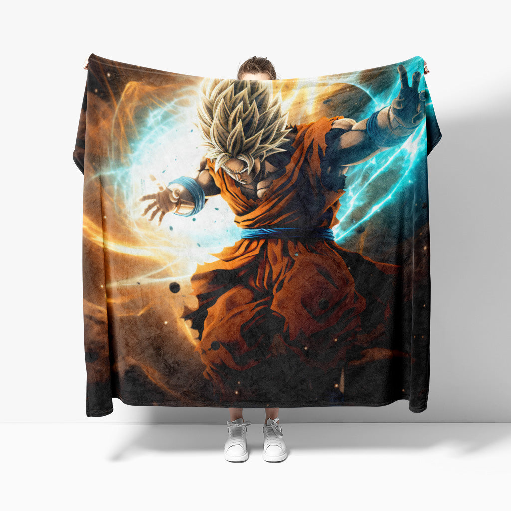 Couvertures Sherpa personnalisées Vegeta Power-Up