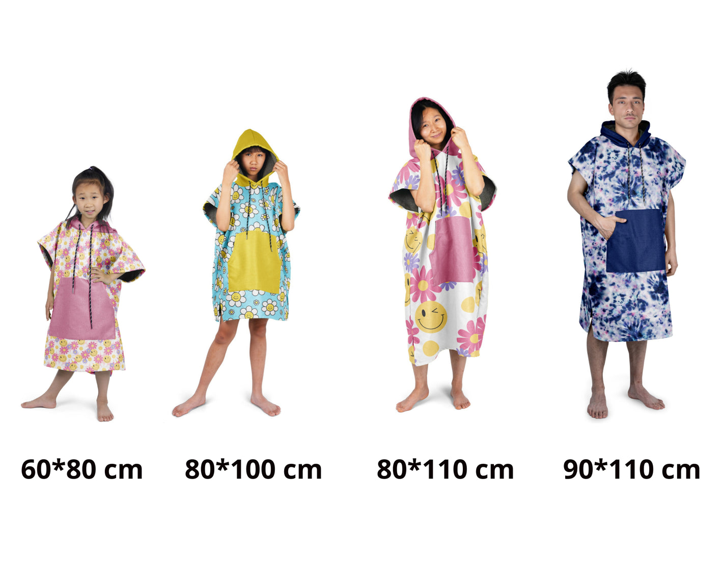 printed hoodie beach towel with various size