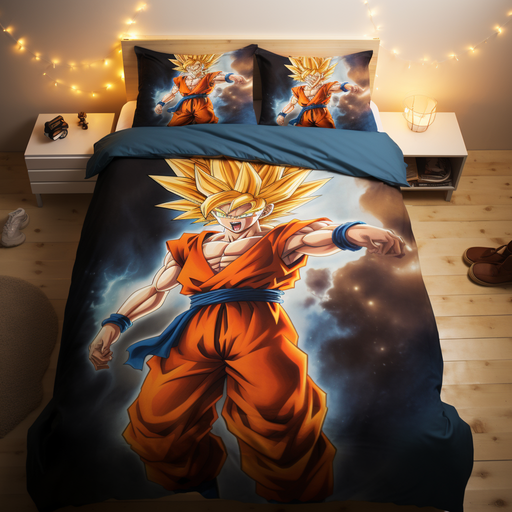 Couverture Sherpa noire Goku Super Saiyan