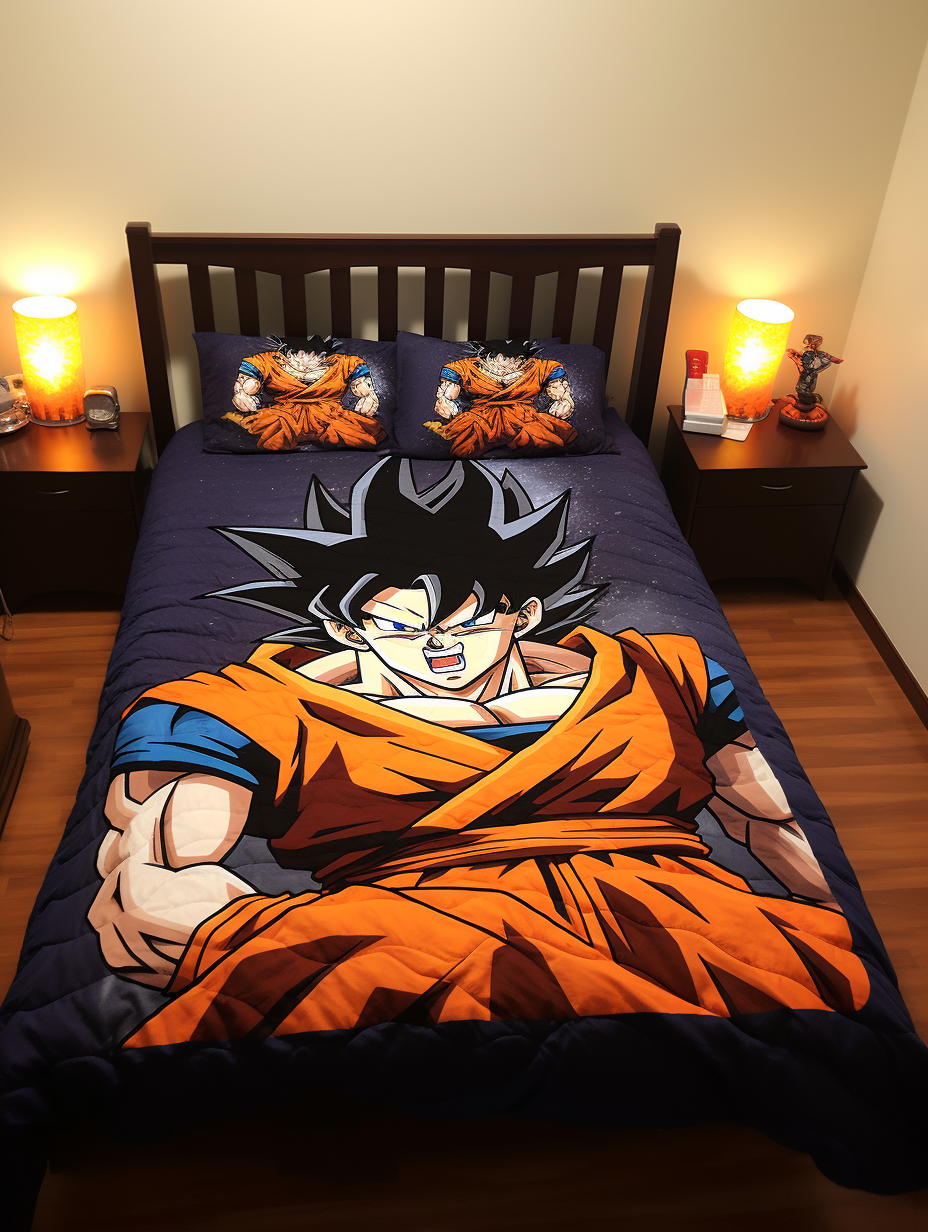 DBZ Goku and Vegeta Sherpa Queen Blanket