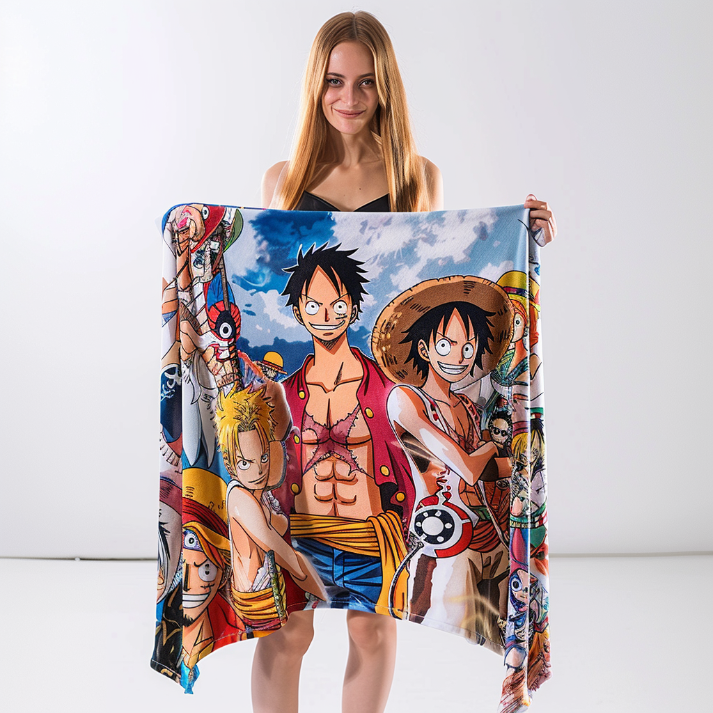 one piece printed fleece blanket