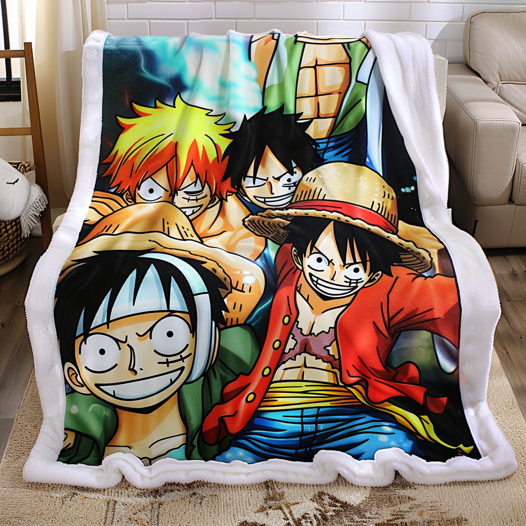 one piece print fleece blanket twin