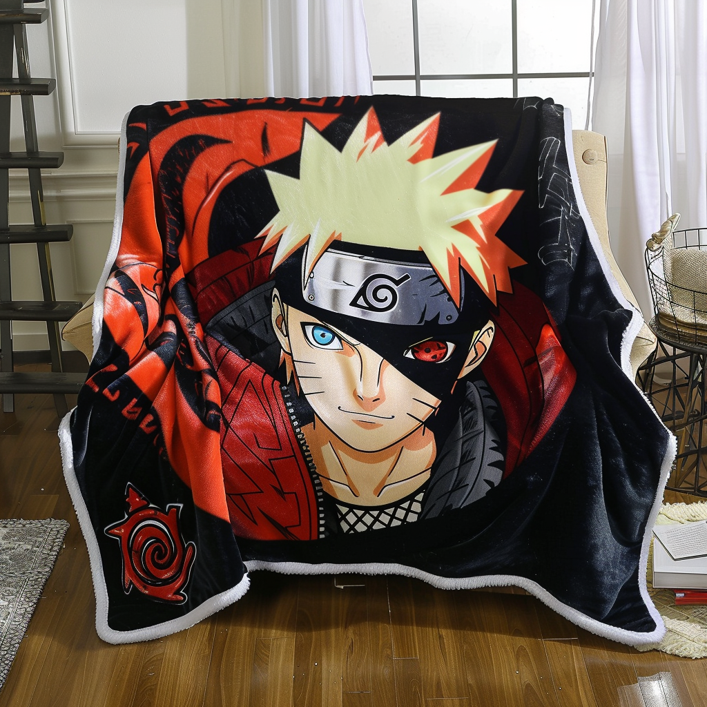 sherpa flannel naruto fleece fabric